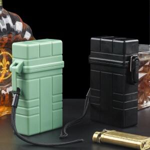 특이한 탄약 상자 모양의 담배 케이스 방수 휴대용 홀더 랜야드 포함 남성용 참신한 흡연 악세서리