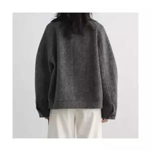 템퍼티샵 여성 미니멀리즘 초겨울 차이나 트윌 싱글 모직 하프코트 SOH4