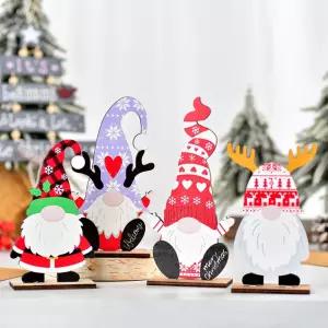 크리스마스 미니장식 산타 4총사데코레이션 홈파티용품 데스크소품 DIY인테리어 조립식퍼즐 인형 꾸미기 장