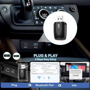 미니 무선 CarPlay 어댑터-플러그 앤 플레이  자동차 제어  지연 없음 iPhone 호환   호환  재생 동글 유선