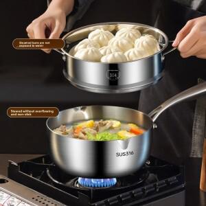 항균 스테인리스 스틸 316 이유식 보조 조리 냄비 무코팅 논스틱 국수 (가정용)