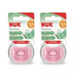 누크 신생아 노리개젖꼭지 공갈 쪽쪽이 1단계 핑크 X2