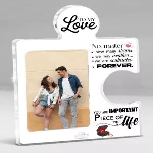 여자친구 남자친구를 위한 QPVST 로맨틱 발렌타인데이 선물 액자 결혼식 사진 퍼즐 기념 내 사랑에게 커플