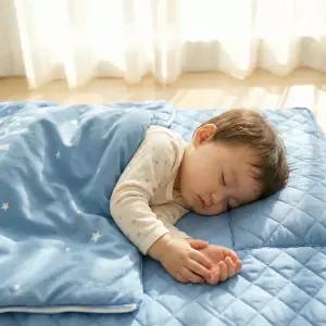 테디베어 정품 어린이집 올인원 낮잠이불 세트 블루 가방 포함 365일 사계절용 KC 한국의류 시험 연구원