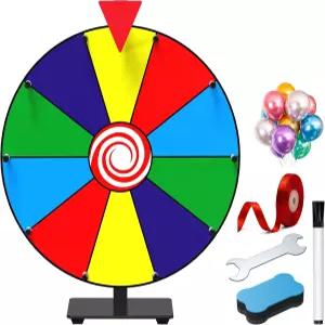 14인치 스피닝 프라이즈 휠 10 슬롯 헤비 듀티 컬러 테이블탑 룰렛 스피너 오브 포춘 드라이 이레이즈
