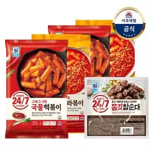 [대림냉장] 국물떡볶이 373gX2개+국물라볶이 533gX2개 +24/7 쫄깃 찰순대500g