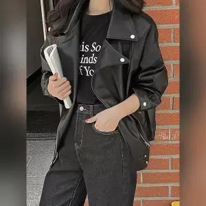 핫핑 시크한라이더 오버핏 자켓