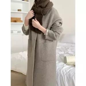 [하프클럽/](울100％)후드 목도리 핸드메이드 울코트_YMSH25FW329