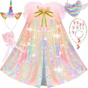 리미롤러 공주 원피스업 장난감 유니콘 케이프 선물세트 옷 세트 생일 크리스마스 파티 할로윈 선물