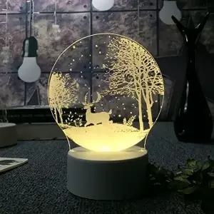 하얀밤 숲속의 사슴 아크릴 무드등 인테리어 감성조명