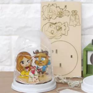 미녀와야수 투명돔 무드등 만들기 LED 우드 색칠 조립 사회복지 단체선물 손힘기르기 공예