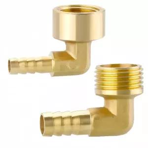 파이프엘보 황동 바브 커넥터 6mm 8mm 12mm 19mm 25mm 호스 암수 나사 18 14 12 34 1인치 엘보 연결 커플링