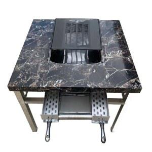 불판 테이블 업소용 깡통 고기테이블 구멍 식탁 매장 업소 10x11x15cm 숯불