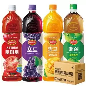 델몬트 1.5L 주스 4종 각 1페트씩 / 델몬트 토마토 + 델몬트 포도 + 델몬트 망고 + 델