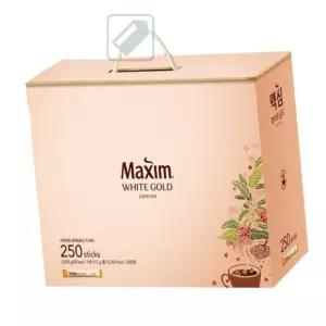 분필스 단체선물커피 맥심 화이트골드 선물세트 250스틱 한가위 가족 모임 명절 시댁