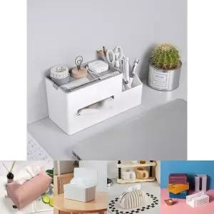 다기능 테이블 수납 티슈 케이스 펜 홀더/인테리어/휴지/각티슈/식당/커버/디자인/보관/오염방지/정리함