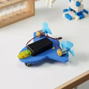 듀얼 모터 쌍날개 전동 풍력 비행기 만들기 고속모터 글라이더 과학교구 (레이저형 1인용)