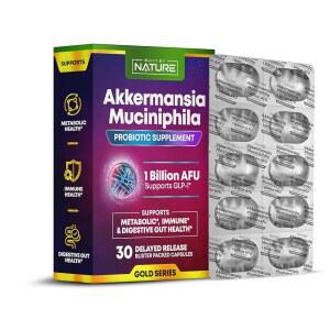 네이처 아커만시아 u2013 GLP 1 및 뮤시니 보충제 포도당 지원 체중 감량 장 의 1개월 공급 30캡슐