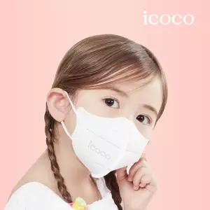 아이코코 KFAD 비말차단 마스크 50매 [화이트/블랙] [소형M 6∼8세]