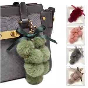 [라일리] Rly 포도송이 키링 밍크키홀더 백참 가방장식고리 AC052