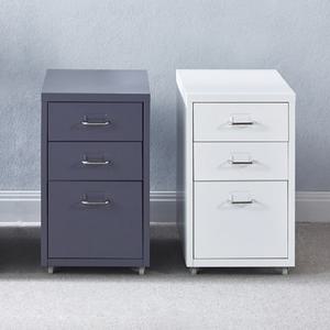 바퀴 이동식 철제서랍장 3단 DIY 슬림 책상서랍 화이트 다크그레이