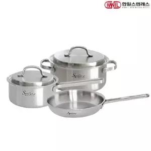 한일STS 스플릿 통5중 스텐레스 IH 인덕션 후라이팬 냄비세트 3종B(편16+양20+후20)