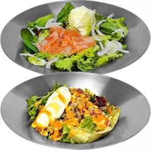 [퀸센스] 샐러드 볼 스텐 파스타 빙수 시리얼 디저트 요거트 업소용 화채 그릇 보울 27CM 2P