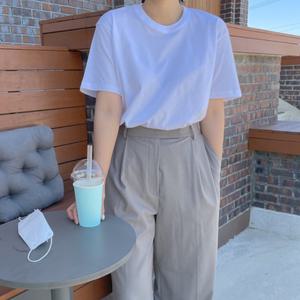 순면소재 국내산 30수 라운드형 쿨티셔츠 흰티 반팔티 커플 안에입는 4XL까지 고품질