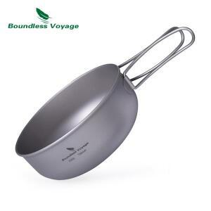 캠핑 티타늄 조리기구 키트 그릇 팬 냄비초경량 야외 여행 피크닉 요리 세트프라이팬 플레이트 3 개