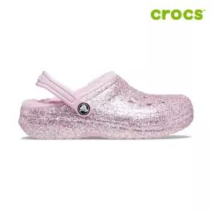 [크록스 정품] 클래식 라인드 글리터 클로그 토들러 아동 털샌들 207463-6S0