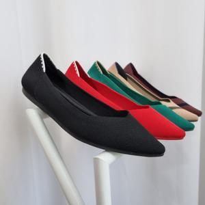 Malove mz 마러브 프리미엄 니트 스틸레토 플랫슈즈