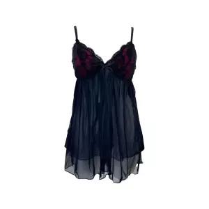 [롯데백화점]섹시쿠키 레드&블랙 앞트임 레이스 슬립 SCWFZB01