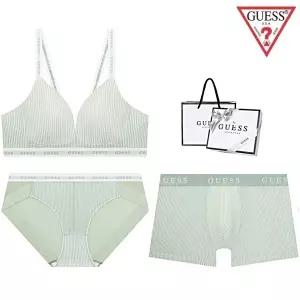 [롯데백화점]게스 [선물포장] 스트라이프 노와이어 커플속옷세트 BRBPDR322MT