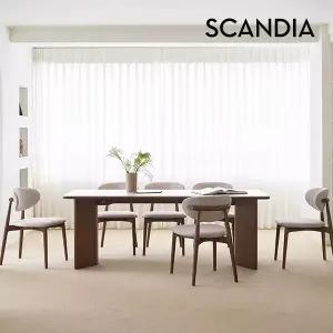 [스칸디아]로우든 2000 포세린 통세라믹 6인용 식탁세트(의자6개)