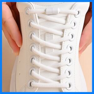 탄성 없음 넥타이 신발 끈 어린이와 성인 운동화를위한 반원형 신발 끈 신발 끈 빠른 게으른 금속 잠금 끈