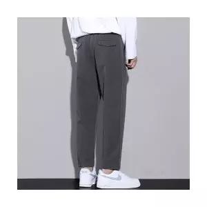 팬츠 남성용 면 면바지 피부에 맞는 통기성 신축성 넓은 슬랙스 내 구성 있는 매끈한 직선 가벼운 성숙한