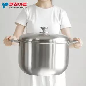 인덕션 곰솥 들통 양수냄비 육수통 대형냄비 IH냄비 업소용냄비 겸용 304스텐 대용량냄비 4종 3중바닥