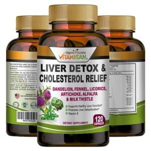 우유 엉겅퀴 펜넬 알팔파 B 아르티초크 민들레 뿌리 지원 남성 및 여성 120캡 디톡스 클렌징 면역력 강화를