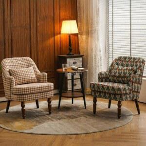 빈티지 윙체어 단독 소파 디자이너 엔틱소파 소파의자 디자인 스튤 업그레이드 호두색