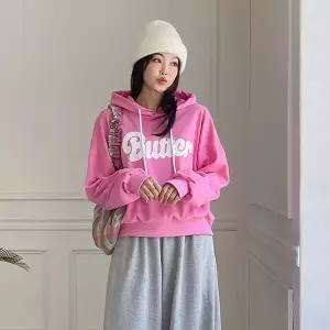 [핑크시슬리] 버터팝 레터링 박스 후드