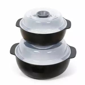 전자레인지찜기 중형 소형 2종 세트 라면 만두 계란 찜용기 자취템