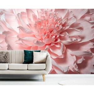 KTOESHEO 꽃무늬 벽지 151''X105''핑크 분홍색 월 벽화 여자 침실용 (필 앤 스틱 아님)