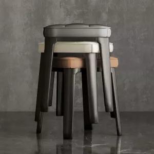 거실 낮은 원목벤치 발받침 신발정리대 쿠션스툴 미니원목의자 간이의자