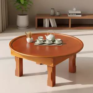 가온공방 원형 교자상 접이식 원목 밥상 510 1~2인용 미니 혼밥 좌식테이블