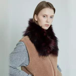 [라벨르]라벨르by신영모피 폭스렉스 스크랩 넥워머_와인