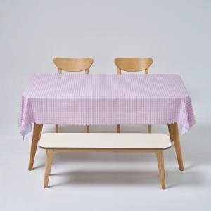 룰루홈 PVC 방수 식탁보 체크레드핑크, 138-180, 1개