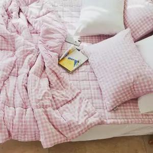 글로리&프라임 사계절 차렵이불+베개커버1장+패드1장 핑크 슈퍼싱글 SS