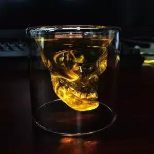 로하티해골 술잔 75ml 이중유리 양주잔 WB75CDD