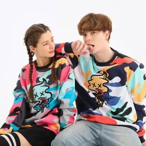 F11076 무니크영 카모플라쥬 위드 아이스크림 맨투맨 티셔츠