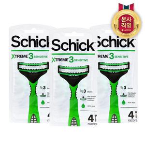 쉬크 익스트림3 휴대용 면도기 4입 3개